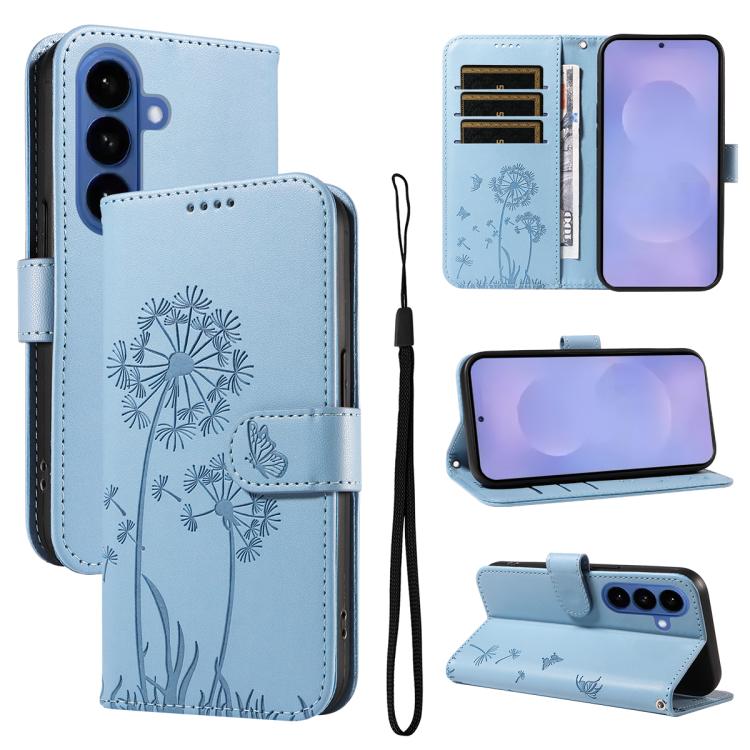 Custodia per telefono in pelle con motivo in rilievo di tarassaco, For Samsung Galaxy S26+ 5G, For Samsung Galaxy S26 Edge 5G, For Samsung Galaxy S26 Ultra 5G, For Samsung Galaxy S26 5G