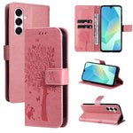Custodia per telefono in pelle con motivo in rilievo albero e gatto, For Samsung Galaxy A56 5G, For Samsung Galaxy A26 5G Global