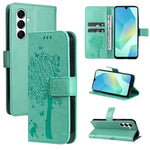Custodia per telefono in pelle con motivo in rilievo albero e gatto, For Samsung Galaxy A56 5G, For Samsung Galaxy A26 5G Global