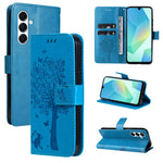 Custodia per telefono in pelle con motivo in rilievo albero e gatto, For Samsung Galaxy A56 5G, For Samsung Galaxy A26 5G Global