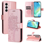 Custodia per telefono in pelle con motivo in rilievo albero e gatto, For Samsung Galaxy A56 5G, For Samsung Galaxy A26 5G Global
