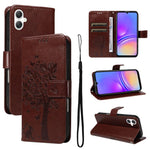 Custodia per telefono in pelle con motivo in rilievo albero e gatto, For Samsung Galaxy A36 5G / M56 5G, For Samsung Galaxy A06 5G / 4G