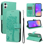 Custodia per telefono in pelle con motivo in rilievo albero e gatto, For Galaxy A27 5G, For Samsung Galaxy A07 5G