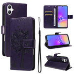 Custodia per telefono in pelle con motivo in rilievo albero e gatto, For Galaxy A27 5G, For Samsung Galaxy A07 5G