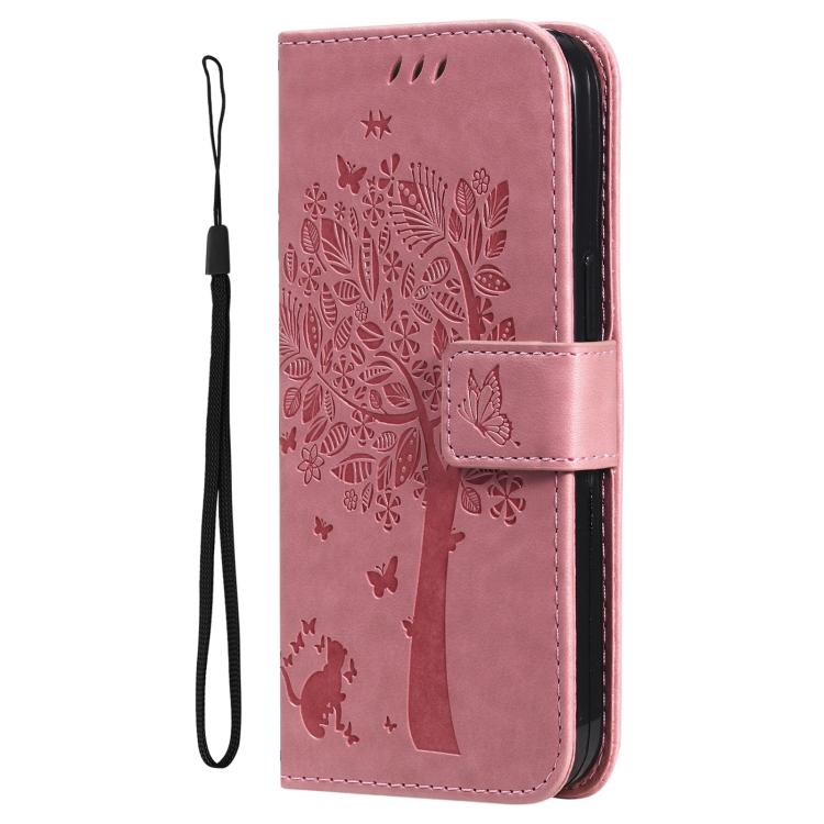 Custodia per telefono in pelle con motivo in rilievo albero e gatto, For Samsung Galaxy A56 5G, For Samsung Galaxy A26 5G Global