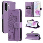 Custodia per telefono in pelle con motivo in rilievo albero e gatto, For Samsung Galaxy A56 5G, For Samsung Galaxy A26 5G Global