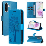 Custodia per telefono in pelle con motivo in rilievo albero e gatto, For Samsung Galaxy A56 5G, For Samsung Galaxy A26 5G Global