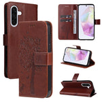 Custodia per telefono in pelle con motivo in rilievo albero e gatto, For Samsung Galaxy A56 5G, For Samsung Galaxy A26 5G Global