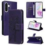 Custodia per telefono in pelle con motivo in rilievo albero e gatto, For Samsung Galaxy A56 5G, For Samsung Galaxy A26 5G Global