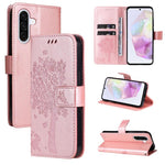 Custodia per telefono in pelle con motivo in rilievo albero e gatto, For Samsung Galaxy A56 5G, For Samsung Galaxy A26 5G Global
