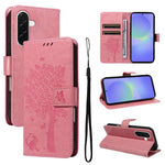 Custodia per telefono in pelle con motivo in rilievo albero e gatto, For Samsung Galaxy A57 5G, For Samsung Galaxy A37 5G