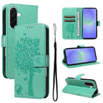 Custodia per telefono in pelle con motivo in rilievo albero e gatto, For Samsung Galaxy A57 5G, For Samsung Galaxy A37 5G