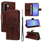 Custodia per telefono in pelle con motivo in rilievo albero e gatto, For Samsung Galaxy A57 5G, For Samsung Galaxy A37 5G