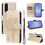 Custodia per telefono in pelle con motivo in rilievo albero e gatto, For Samsung Galaxy A57 5G, For Samsung Galaxy A37 5G