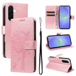 Custodia per telefono in pelle con motivo in rilievo albero e gatto, For Samsung Galaxy A57 5G, For Samsung Galaxy A37 5G
