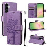 Custodia per telefono in pelle con motivo in rilievo albero e gatto, For Samsung Galaxy A57 5G, For Samsung Galaxy A37 5G