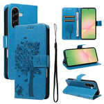 Custodia per telefono in pelle con motivo in rilievo albero e gatto, For Samsung Galaxy A57 5G, For Samsung Galaxy A37 5G