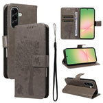 Custodia per telefono in pelle con motivo in rilievo albero e gatto, For Samsung Galaxy A57 5G, For Samsung Galaxy A37 5G