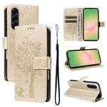 Custodia per telefono in pelle con motivo in rilievo albero e gatto, For Samsung Galaxy A57 5G, For Samsung Galaxy A37 5G