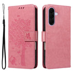 Custodia per telefono in pelle con motivo in rilievo albero e gatto, For Galaxy A27 5G, For Samsung Galaxy A07 5G