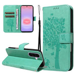 Custodia per telefono in pelle con motivo in rilievo albero e gatto, For Galaxy A27 5G, For Samsung Galaxy A07 5G