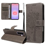 Custodia per telefono in pelle con motivo in rilievo albero e gatto, For Galaxy A27 5G, For Samsung Galaxy A07 5G