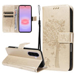 Custodia per telefono in pelle con motivo in rilievo albero e gatto, For Galaxy A27 5G, For Samsung Galaxy A07 5G