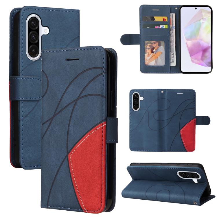 Custodia per telefono in pelle con cerniera bicolore, For Samsung Galaxy A36 5G / M56 5G, For Samsung Galaxy A06 4G / 5G, For Samsung Galaxy A56 5G, For Samsung Galaxy A26 5G Global