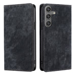 Custodia per telefono in pelle magnetica con spazzola antifurto RFID, For Samsung Galaxy S26+ 5G, For Samsung Galaxy S26 Ultra 5G, For Samsung Galaxy S26 5G, For Samsung Galaxy S25 5G