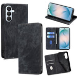 Custodia per telefono in pelle magnetica con spazzola antifurto RFID, For Samsung Galaxy S26+ 5G, For Samsung Galaxy S26 Ultra 5G, For Samsung Galaxy S26 5G, For Samsung Galaxy S25 5G