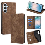 Custodia per telefono in pelle magnetica con spazzola antifurto RFID, For Samsung Galaxy S26+ 5G, For Samsung Galaxy S26 Ultra 5G, For Samsung Galaxy S26 5G, For Samsung Galaxy S25 5G