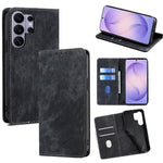 Custodia per telefono in pelle magnetica con spazzola antifurto RFID, For Samsung Galaxy S26+ 5G, For Samsung Galaxy S26 Ultra 5G, For Samsung Galaxy S26 5G, For Samsung Galaxy S25 5G