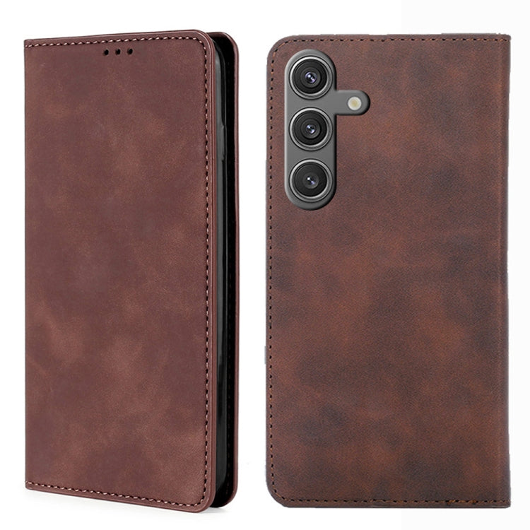 Custodia magnetica in pelle per telefono Skin Feel, For Samsung Galaxy S26+ 5G, For Samsung Galaxy S26 Ultra 5G, For Samsung Galaxy S26 5G, For Samsung Galaxy S25 5G
