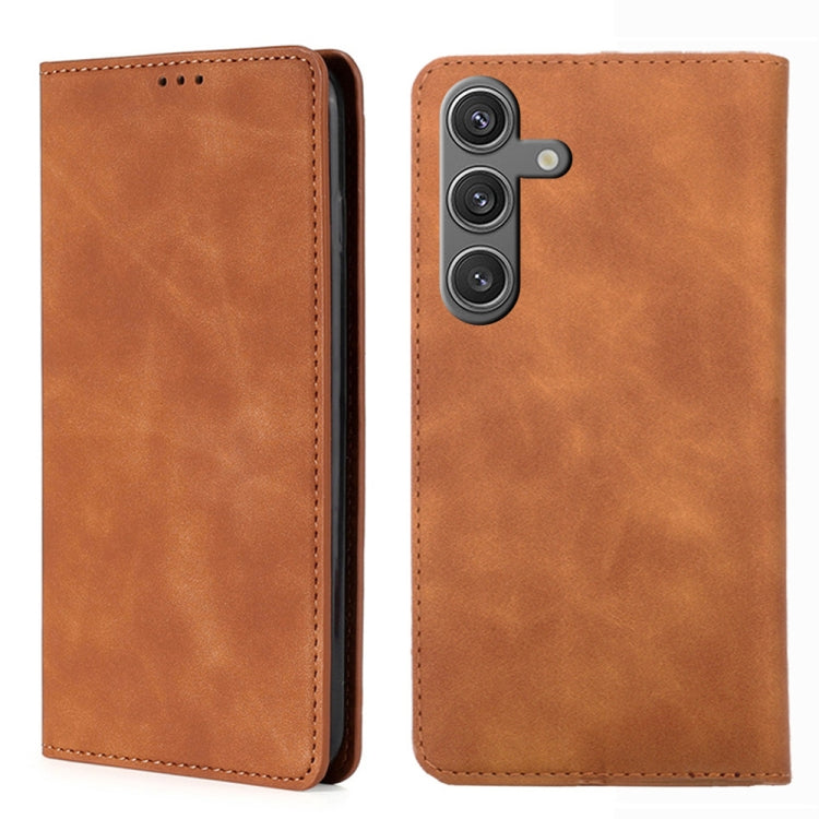 Custodia magnetica in pelle per telefono Skin Feel, For Samsung Galaxy S26+ 5G, For Samsung Galaxy S26 Ultra 5G, For Samsung Galaxy S26 5G, For Samsung Galaxy S25 5G