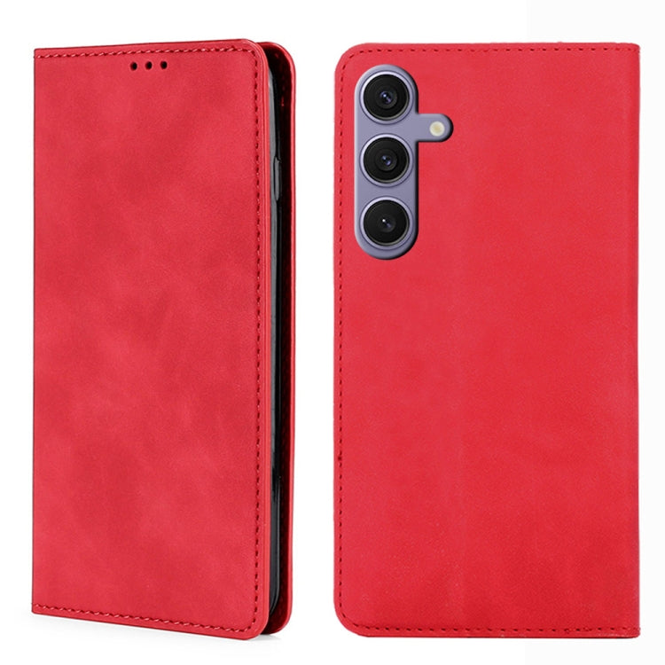 Custodia magnetica in pelle per telefono Skin Feel, For Samsung Galaxy S25+ 5G, For Samsung Galaxy S25 Ultra 5G