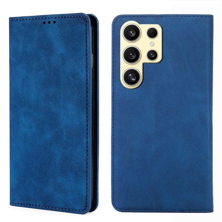 Custodia magnetica in pelle per telefono Skin Feel, For Samsung Galaxy S25+ 5G, For Samsung Galaxy S25 Ultra 5G
