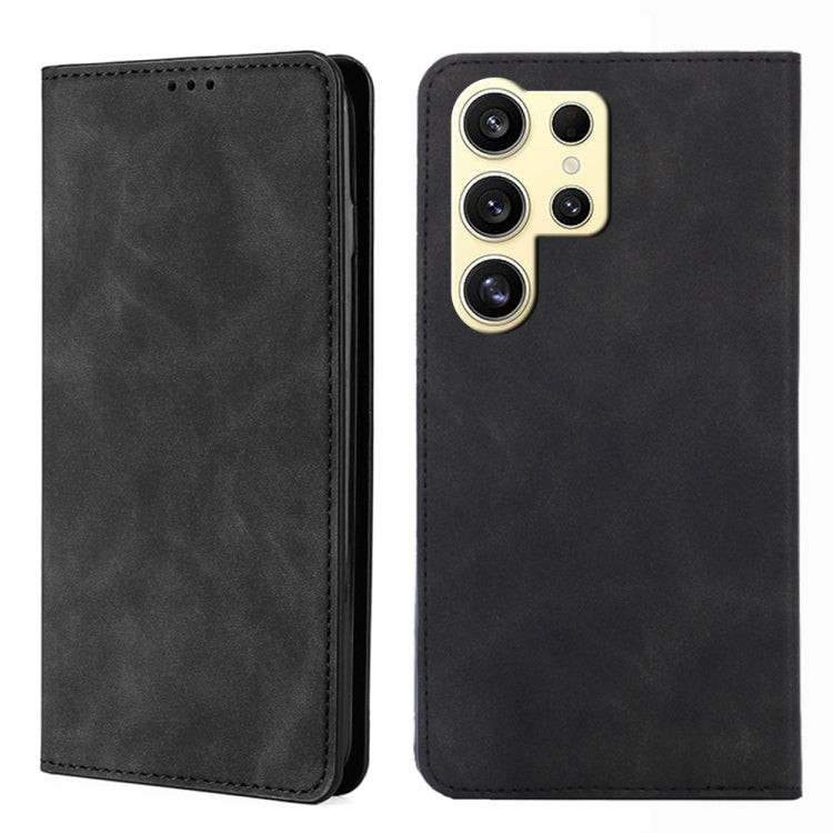 Custodia magnetica in pelle per telefono Skin Feel, For Samsung Galaxy S25+ 5G, For Samsung Galaxy S25 Ultra 5G