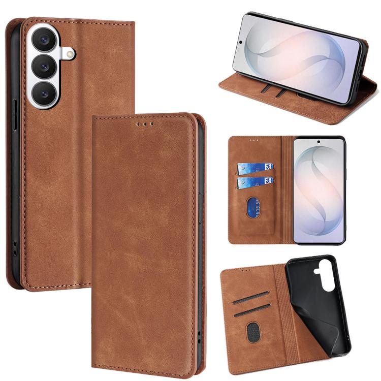 Custodia magnetica in pelle per telefono Skin Feel, For Samsung Galaxy S26+ 5G, For Samsung Galaxy S26 Ultra 5G, For Samsung Galaxy S26 5G, For Samsung Galaxy S25 5G