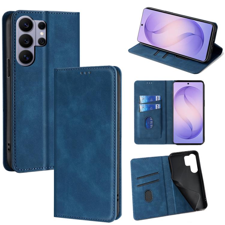 Custodia magnetica in pelle per telefono Skin Feel, For Samsung Galaxy S26+ 5G, For Samsung Galaxy S26 Ultra 5G, For Samsung Galaxy S26 5G, For Samsung Galaxy S25 5G