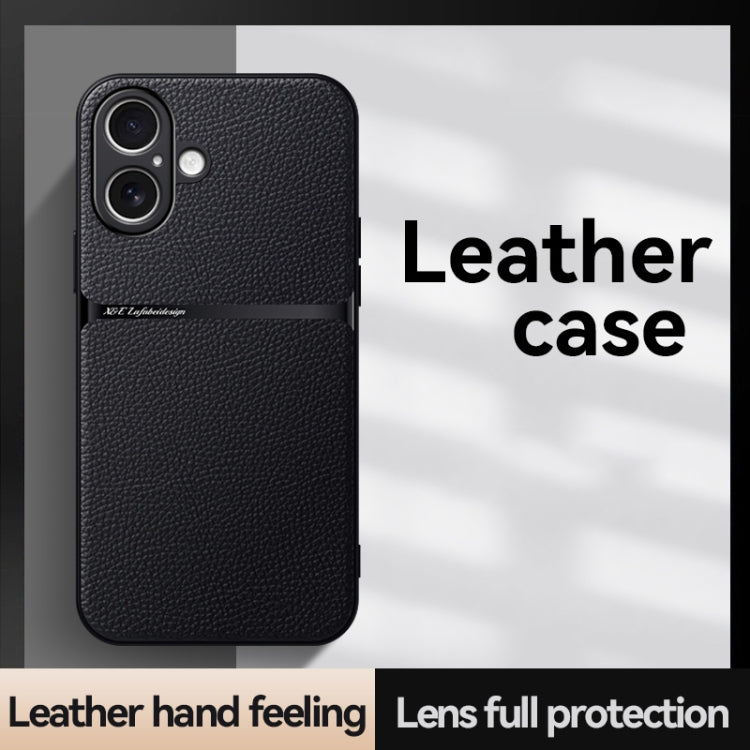 Custodia per telefono antiurto con copertura completa magnetica in pelle Litchi, For iPhone 16, For iPhone 15 Pro Max, For iPhone 15 Pro, For iPhone 15 Plus