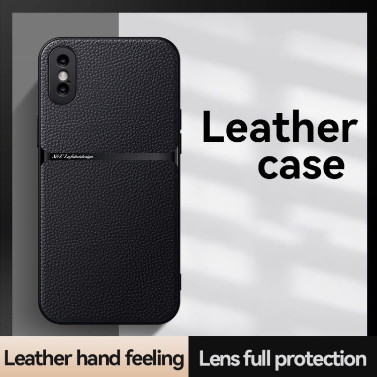 Custodia per telefono antiurto con copertura completa magnetica in pelle Litchi, For iPhone XS Max