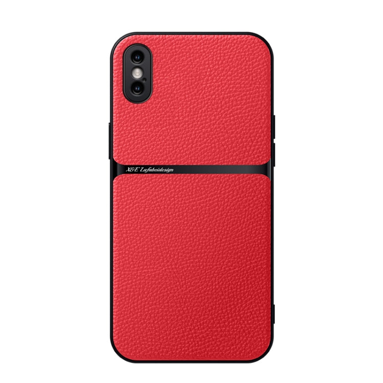 Custodia per telefono antiurto con copertura completa magnetica in pelle Litchi, For iPhone XS Max