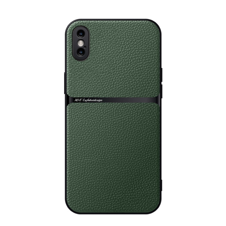 Custodia per telefono antiurto con copertura completa magnetica in pelle Litchi, For iPhone XS Max