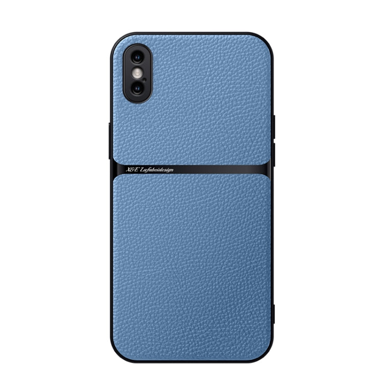 Custodia per telefono antiurto con copertura completa magnetica in pelle Litchi, For iPhone XS Max
