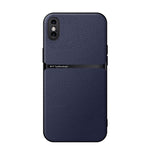 Custodia per telefono antiurto con copertura completa magnetica in pelle Litchi, For iPhone XS Max