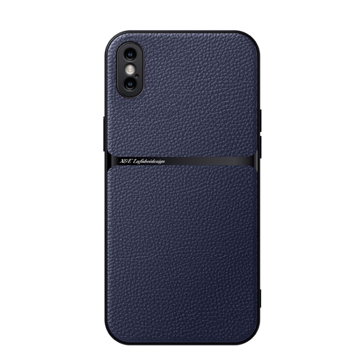 Custodia per telefono antiurto con copertura completa magnetica in pelle Litchi, For iPhone XS Max