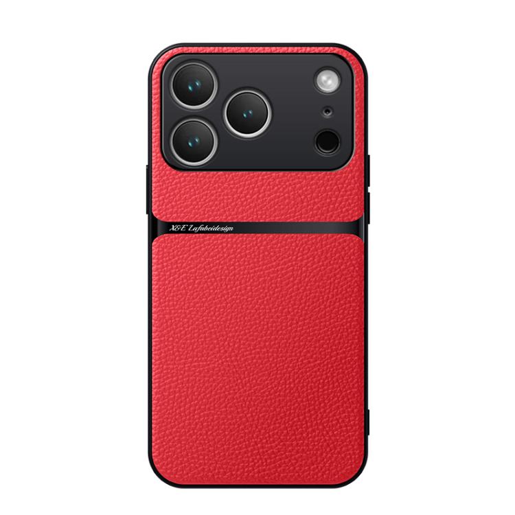 Custodia per telefono antiurto con copertura completa magnetica in pelle Litchi, For iPhone 17e / 16e, For iPhone 17 Pro Max, For iPhone 17 Pro, For iPhone 17