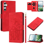 Custodia per telefono in pelle goffrata con tulipani e cordino, For Samsung Galaxy A16 5G / 4G, For Samsung Galaxy A06 4G, For Samsung Galaxy A15 5G / 4G, For Samsung Galaxy A55 5G