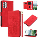 Custodia per telefono in pelle goffrata con tulipani e cordino, For Samsung Galaxy A24 4G, For Samsung Galaxy A23 5G / 4G, For Samsung Galaxy A14 5G / 4G, For Samsung Galaxy A34 5G