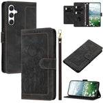 Custodia per telefono in pelle goffrata con tulipani e cordino, For Samsung Galaxy S24+ 5G, For Samsung Galaxy S24 5G, For Samsung Galaxy S23 FE 5G, For Samsung Galaxy S23 Ultra 5G